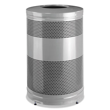 Rubbermaid® Commercial Classics Open Top Waste Receptacle, 51 Gal, Stardust Silver Metallic With Black Lid freeshipping - TVN Wholesale